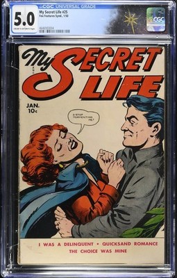 My Secret Life #25 CGC 5.0 Wally Wood Cover Fox 1950 Pre-Code Romance GGA