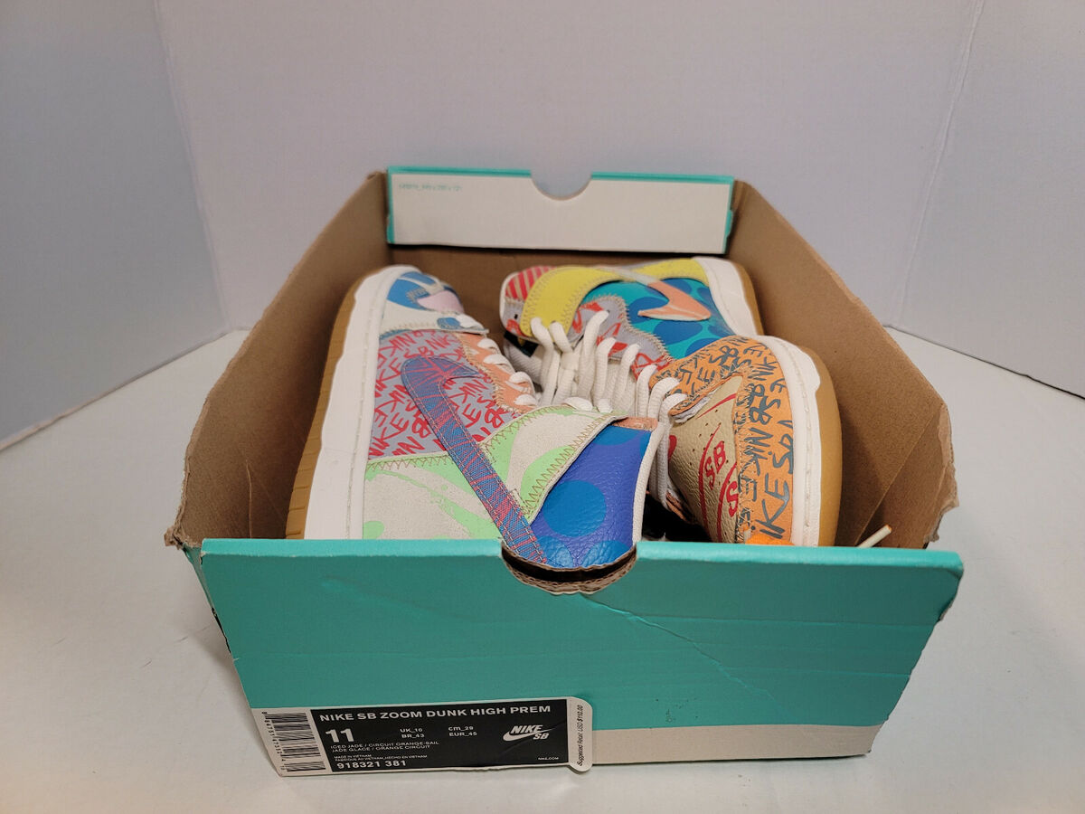 Nike SB Zoom Dunk High Thomas Campbell 'WHAT THE' (918321 Nike SB Zoom Dunk High Thomas Campbell 'WHAT THE' (918321
