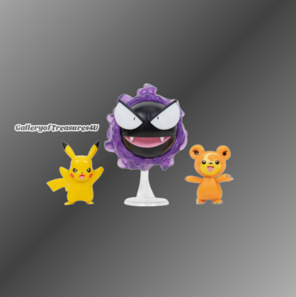 Pokémon Bonecos Pikachu Teddiursa Gastly - Bumerang Brinquedos