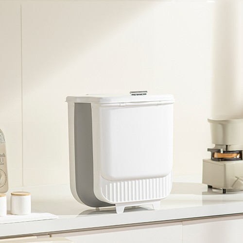 9L Kitchen Cabinet Door Cupboard Hanging Trash Can With Lid Wall Mount Waste Bin - Picture 39 of 41