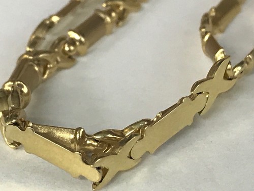 14k yellow gold Chain XOXO Heart XO Ladies Women’s Necklace Thin - Picture 10 of 12