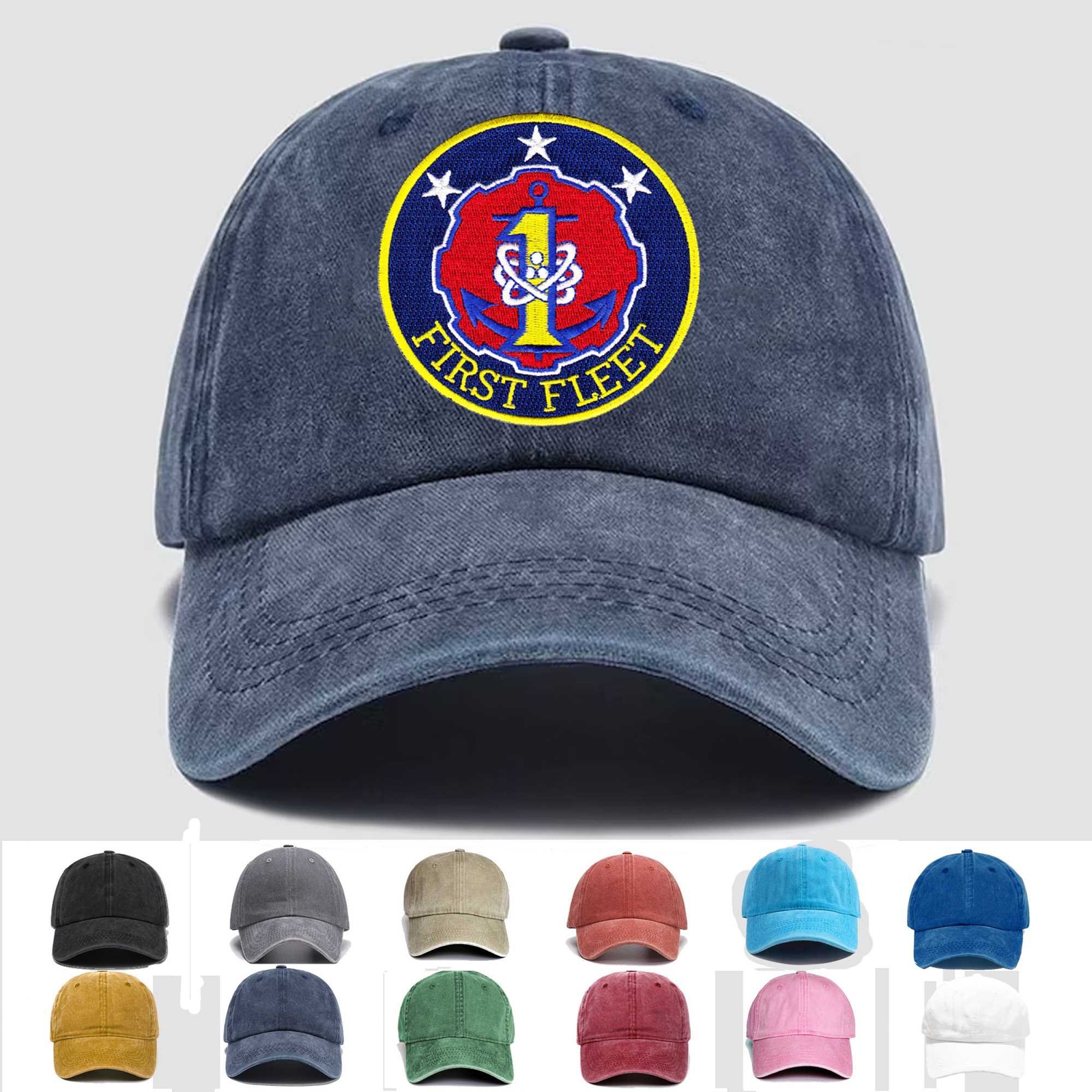 Custom Embroidered Hat 1st Fleet - Insignia, Veteran Cap, Trucker Hat, Gift Idea