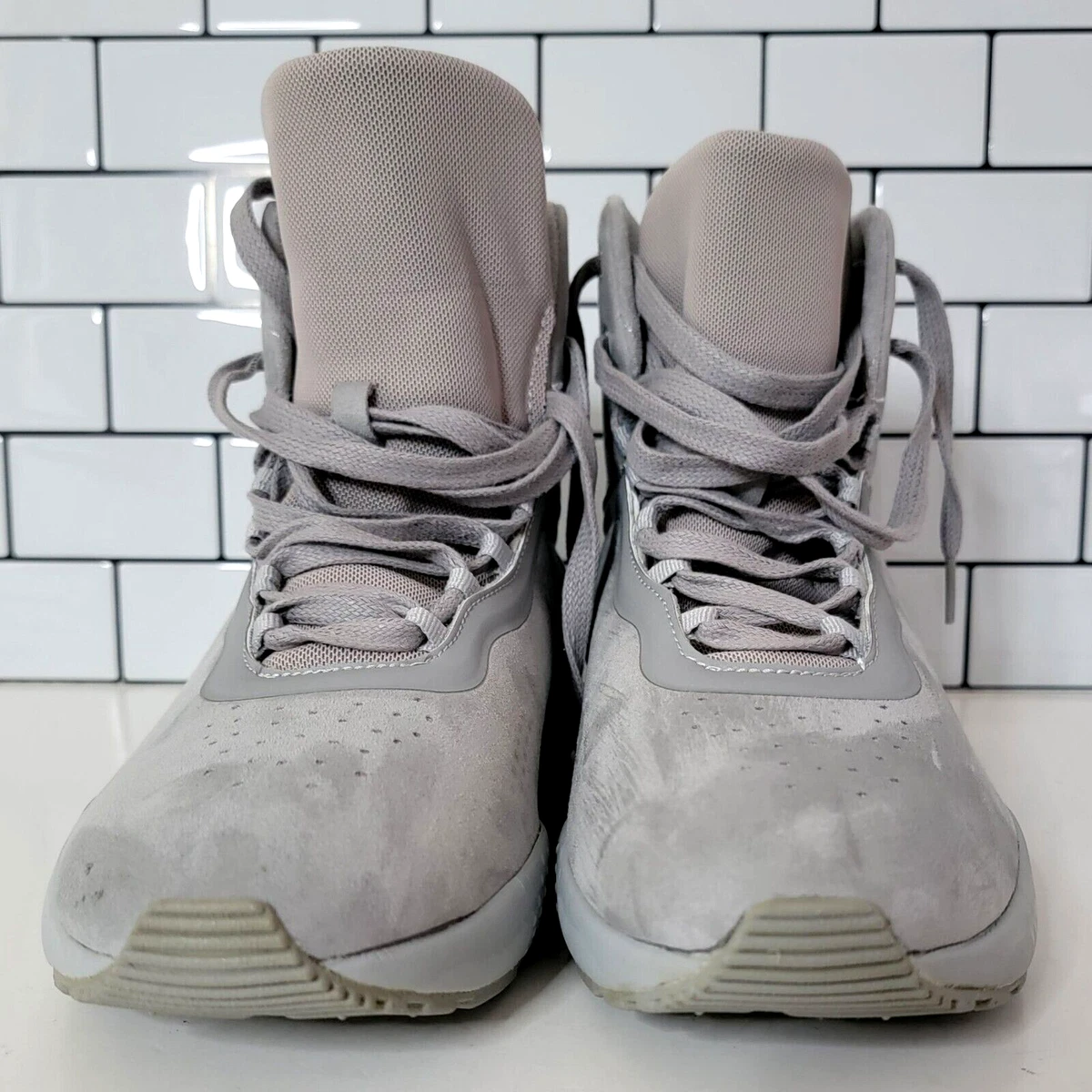Bershka High Top Suede Skate Shoes Boots Gray Men s EU 43 USA 9.5