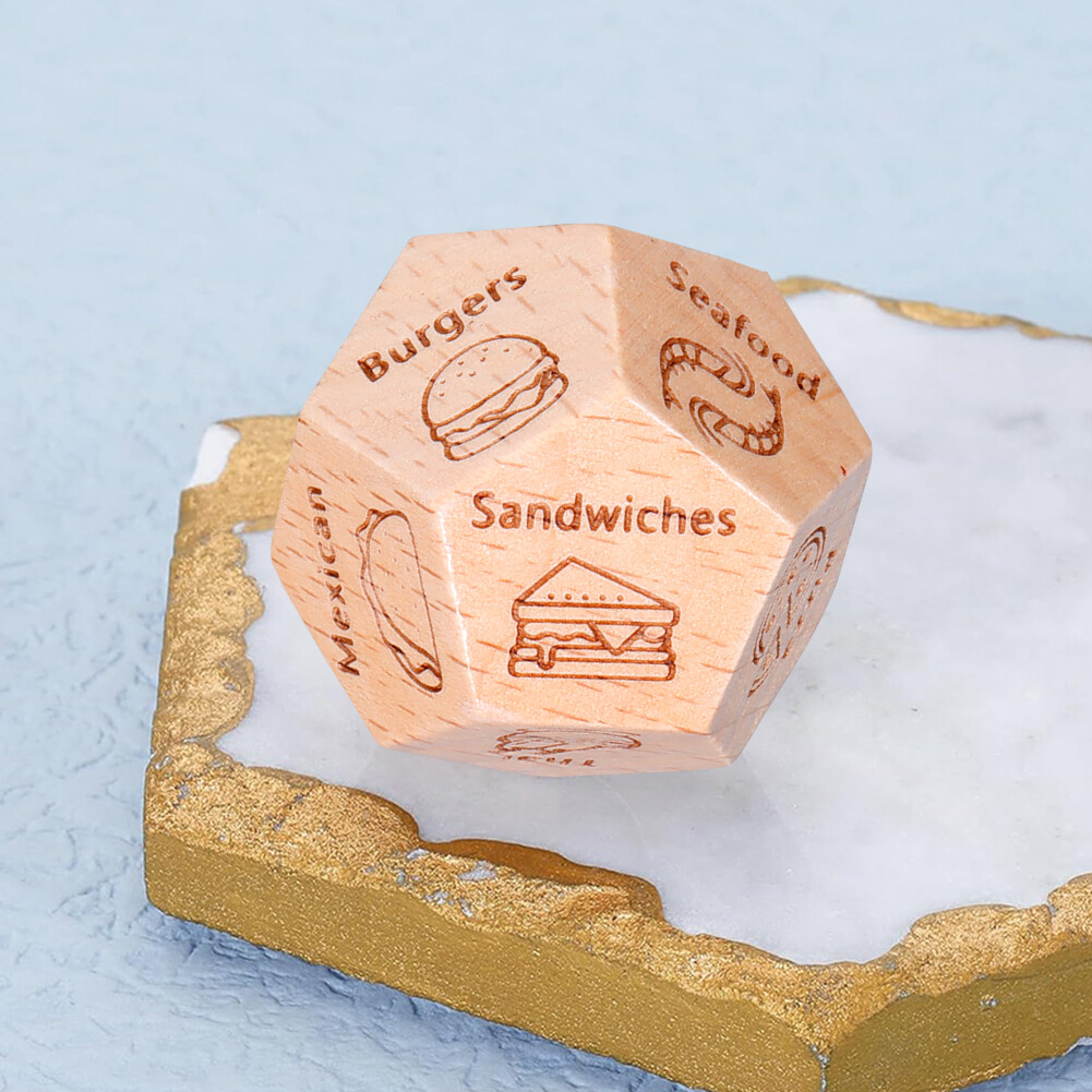 Wood Food Dice Stocking Stuffers Valentines Day Gifts for Couples