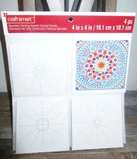 Craft Smart Mandala Painting Square Canvas Panels 4x4 Brand New In Package G6