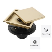 6 Inch Square Shower Floor Drain，304 Stainless Steel Gold Shower Drain Cover