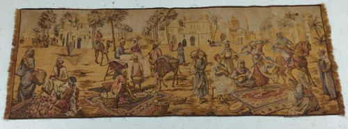 Vintage French Middle Eastern Scene Home Decor Wall Hanging Tapestry 133x50 cm