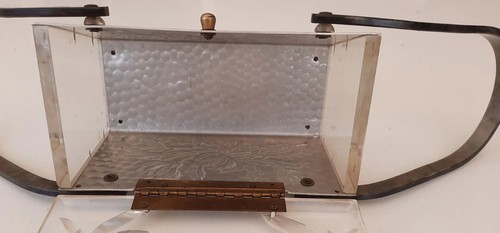 1950s MCM Lucite Purse Charles  Kahn ? rare aluminum floral motif  - Picture 6 of 18