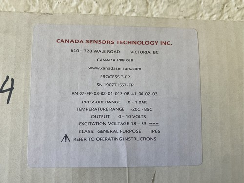 Canada Sensor Technology Pressure Range 0-1 Bar Temperature Range -20 - 85C - Picture 4 of 4