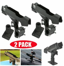 2PC For Kayak Boat Fishing Pole Rod Holder Tackle Kit Adjustable Side Rail Mount