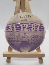 Bedford Stamped 1987 Old Original Road Car HGV Lorry Cars Tax Disc Discs Rare 