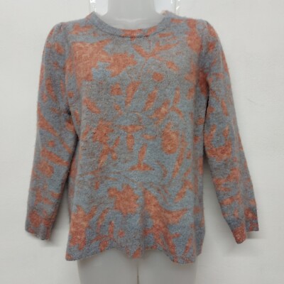 White Stuff Damen Pullover Größe 14-16 Grau Rosa Multi Wollmischung Strick