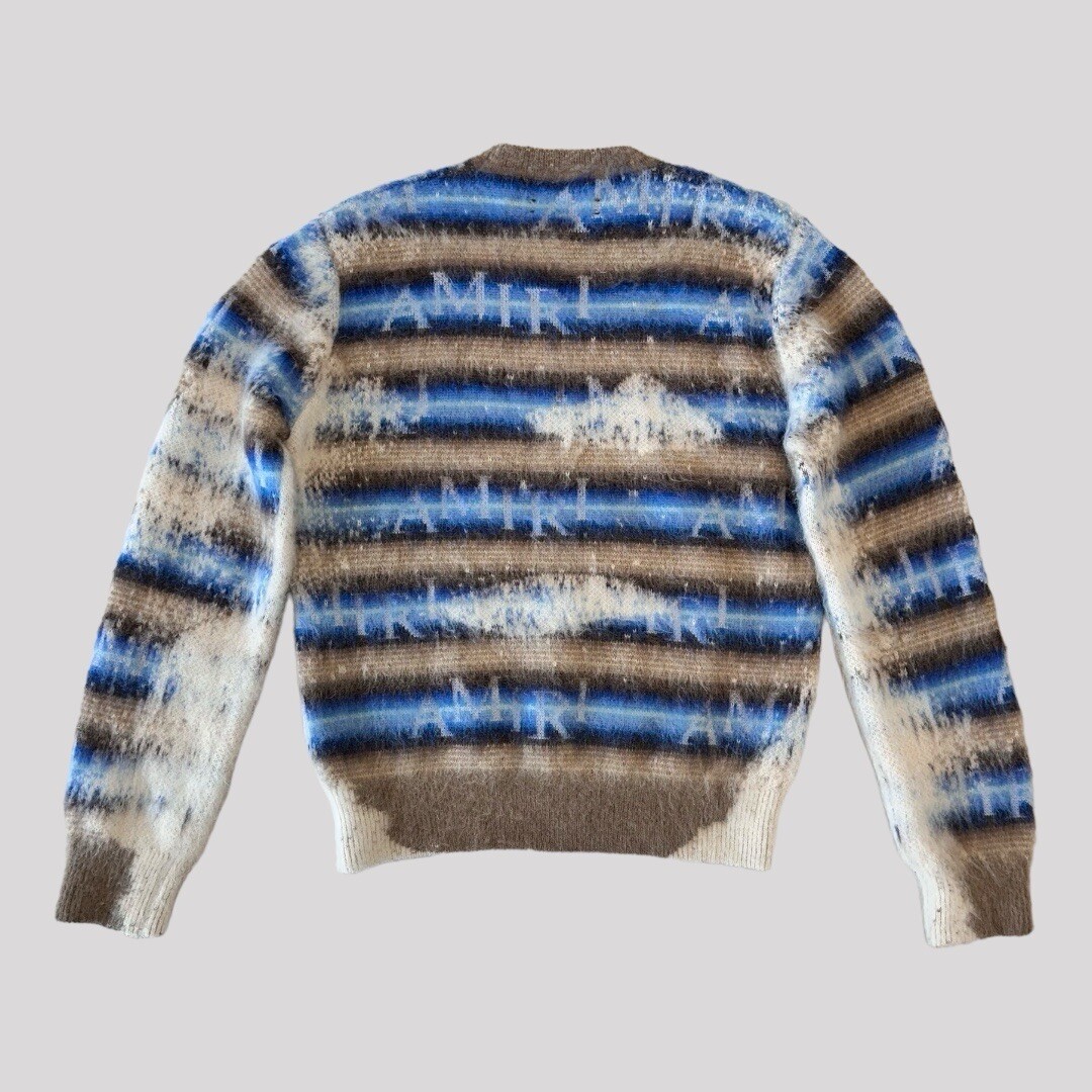 Amiri Bleached Stripe Alpaca Mohair & Wool Sweater SZ S | eBay