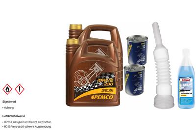 10L PEMCO iDRIVE 230 10W-30 Motoröl API SN/CH-4 ACEA A3/B3 inkl Additiv Schlauch