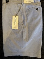 Walter Hagen Shorts Men's Blue Striped 9" Inseam Majors 11 Golf Chino Striped 36