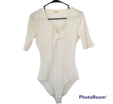 Ribbed Lace-Up Bodysuit