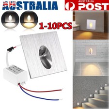 Metal LED Recessed Step Stair Light Porch Pathway Wall Night Lamp AC 100-245V