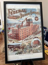 The Federal Brewing Company Brooklyn, New York Framed Ad 12”x18”