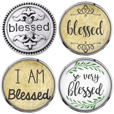 Blessed Snap Jewelry Ginger Charm 18MM Faith Family Interchangeable Snap Button