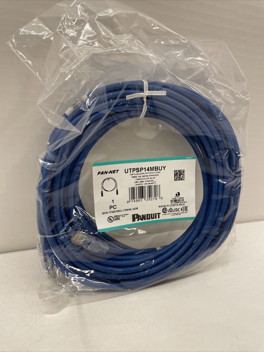 Panduit UTP6ASD1MBU 1m パッチコード　15本 PANDUIT CAT6A 細径パッチコード(単線) 2m UTP28X2M | AISAN e