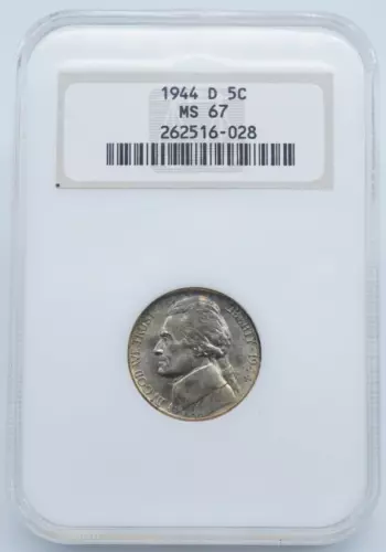1944-D Jefferson War Time Nickel NGC MS 67 Old Holder - C1998