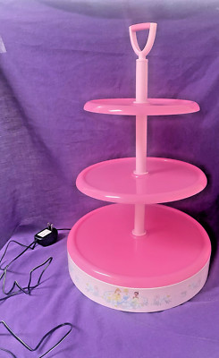Disney Princess 3 Tier Motorized Electric plug in Carousel Cupcake Stand *video*