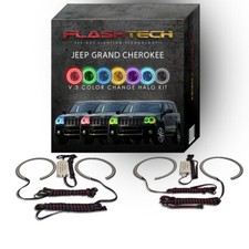 Rgb Multi Color Changing Led Halo Kit For 05-10 Jeep Grand Cherokee Headlights