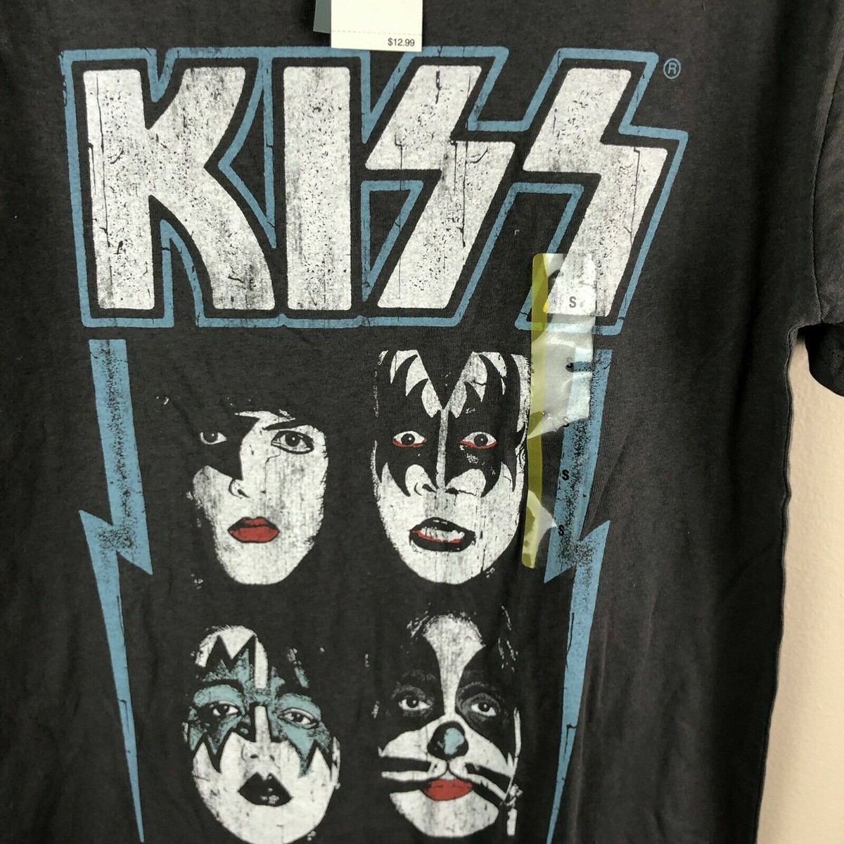 Women's Kiss Short Sleeve Graphic T-Shirt - Charcoal Gray S Free