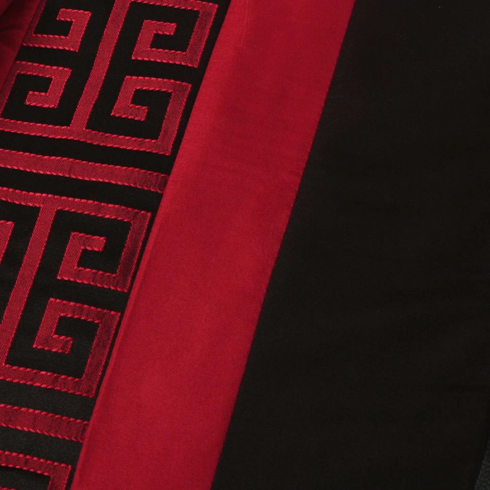 Juego de edredón HIG 8 piezas Tang Jacquard tela retazos borgoña - Queen King Foto 3 de 4