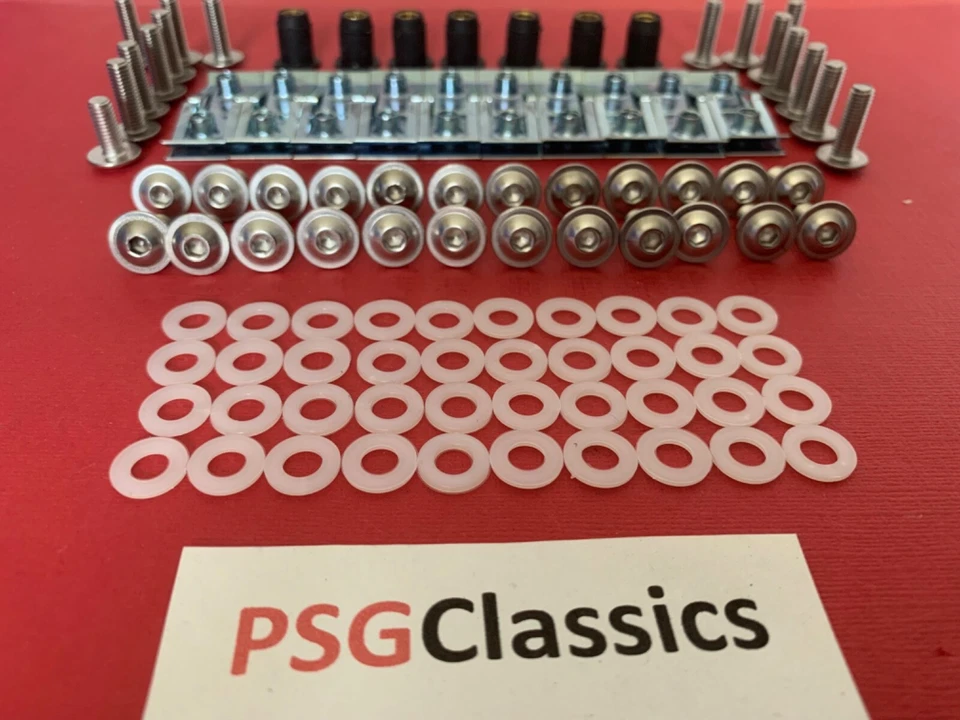 Tornillos de carenado Aprilia RS125 99-05 pernos de acero inoxidable clips tuercas de goma 107p Foto 4 de 4