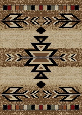 Rio Grande Area Rug Runner Lodge Cabin Tribal Native Southwestern Rustic Brown