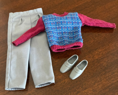 Vintage Barbie Ken Twice as Nice Reversible Fashion Sweater Pants Shoes #2308