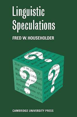 Linguistic Speculations Householder Paperback Cambridge University Press
