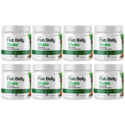 Lanta Flat Belly Shake Weight Loss,Fat Burn Appetite Control Supplement - 8 Tubs