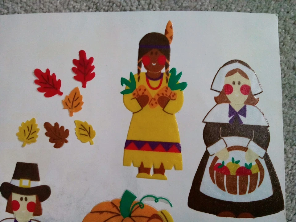 24 adesivos vintage Eureka Paper Magic Group Halloween e Ação de Graças Re-Stix  - Imagem 4 de 4