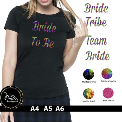 T-Shirt Femme à Paillettes Motif Fleur Arc-en-Ciel - Taille L - 100% Coton - Occasion Très Bon État