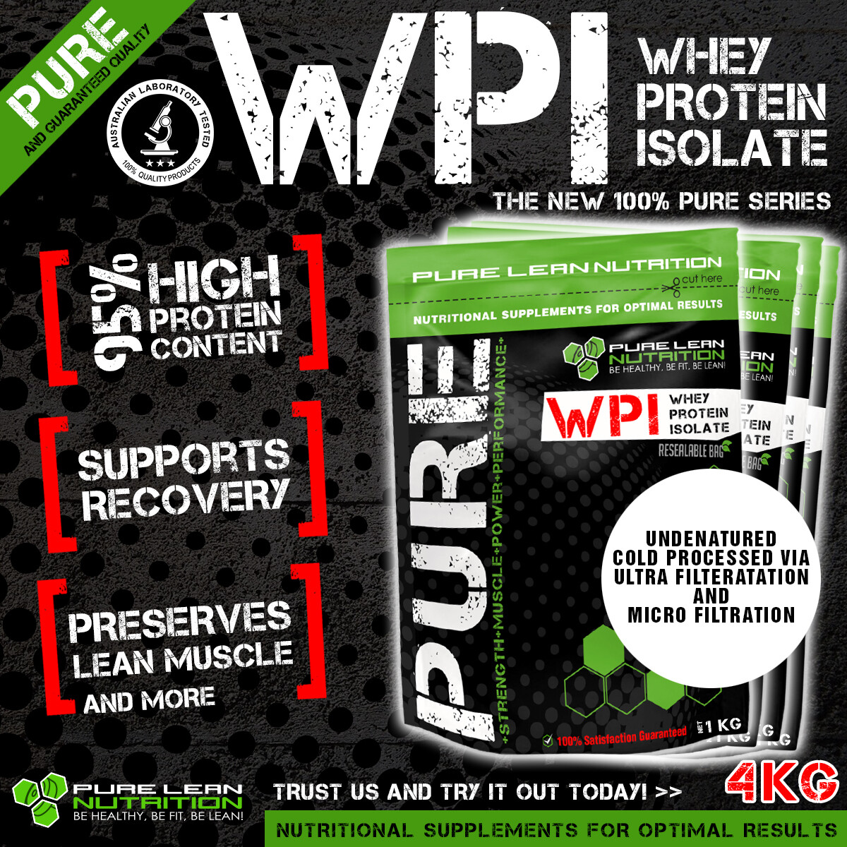 Orku 5Kg WPI Whey Protein Isolate Powder - Unflavoured Native Bag main image 1