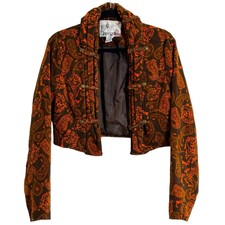 Kenzie Brown Orange Paisley Bolero Size 6