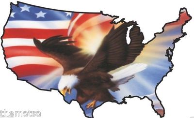 8cm 2xAufkleber USA Fahne Map Karte Eagle See-Adler See-Adler Flying F3179