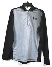 Under Armour Youth Boys Gray Black 1/4 Zip Loose Fit Activewear Hoodie YXL