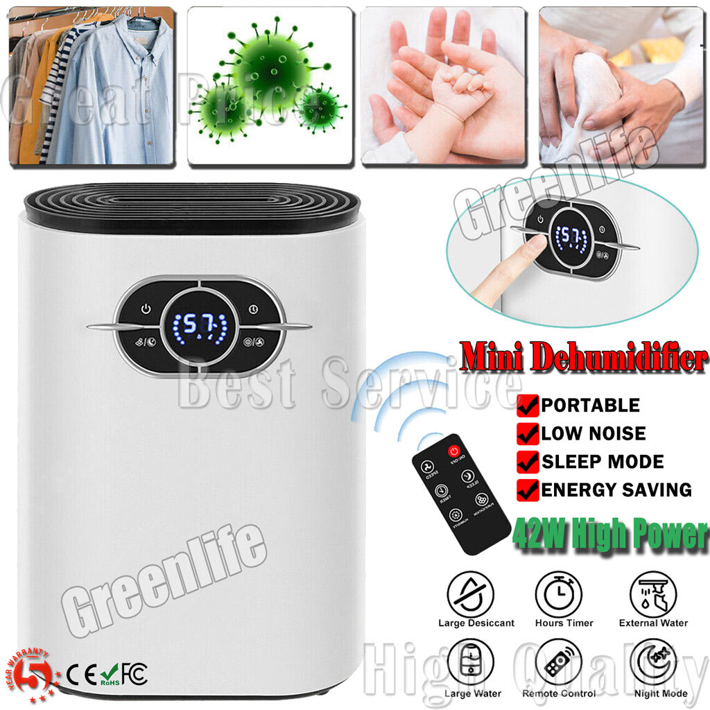 Dehumidifier Home Air Dryer Humidity Bedroom Remote Control LCD Displays 1.2L XL-image