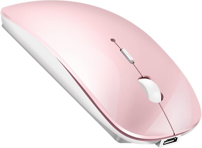 Bluetooth Computer Mouse Mouse Wireless Quiet PC Computer 2.4GHz USB Pink B573