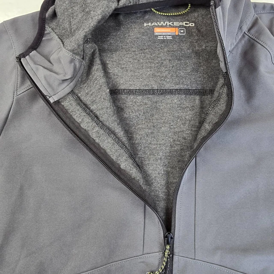 Hawke & Co Hooded Soft Shell Jacket Men's Size M Carbon Full Zip Zipper Pockets - Image 3 of 4