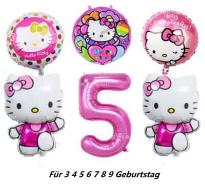 Hello Kitty Folienballon Helium Katze Ballons Für 3-9 Mädchen Geburtstag Party