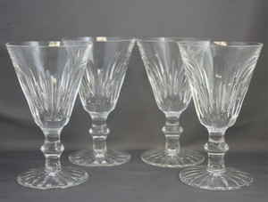 Set 4 Vintage Waterford Crystal Eileen White Wine Glasses Starburst Base Ebay