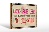 Holzschild Spruch 12X18 Cm Liebe Lache Lebe Schild