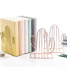 Metal Bookend Book Support Stopper Bookshelf Holder Organiser for Home Kid