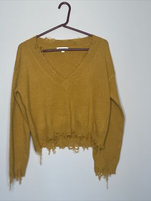 Womens Sweaters Wild Honey Distressed Sweater Honey Punch