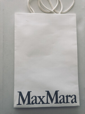 Max Mara echt weiß Geschenktüte Seilgriff 34 cm x 24 cm Top Zustand