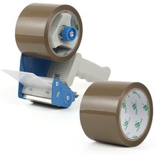 2 PCS Packing Tape Dispenser Gun 2 Rolls 3 Inch Brown Packaging Shipping